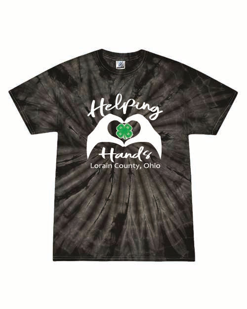 Helping Hands Black tie dye tshirt