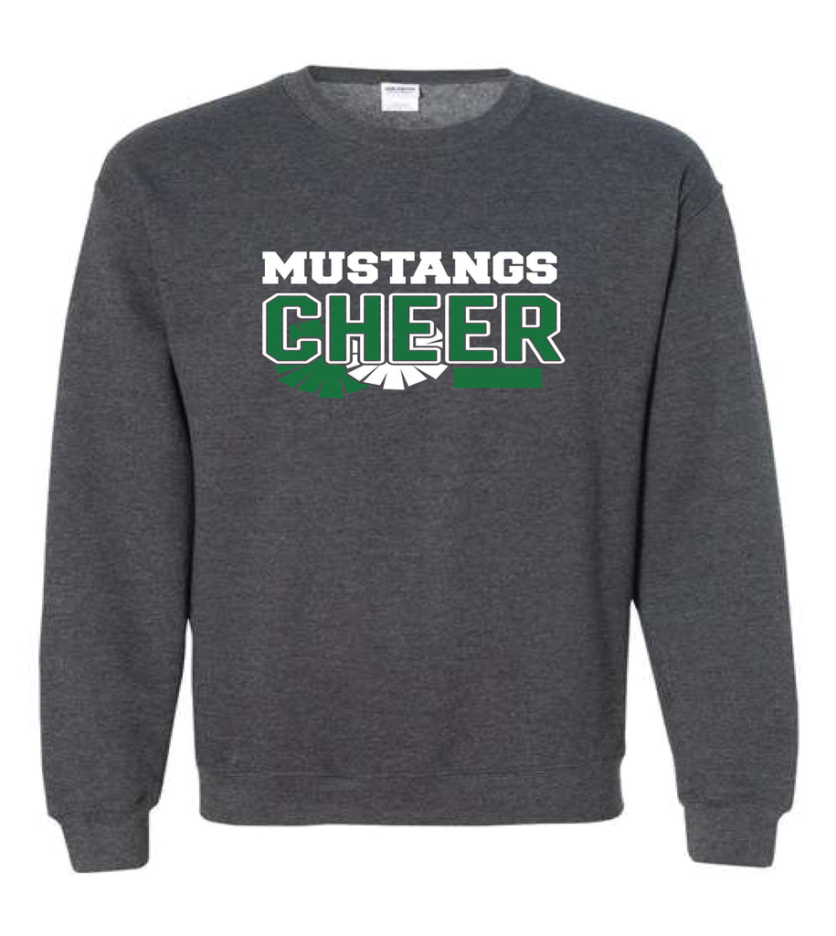 Mustangs Cheer with Glitter Crew Sweatshirt