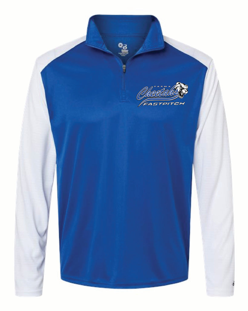 Cheetah Blue/White quarter zip