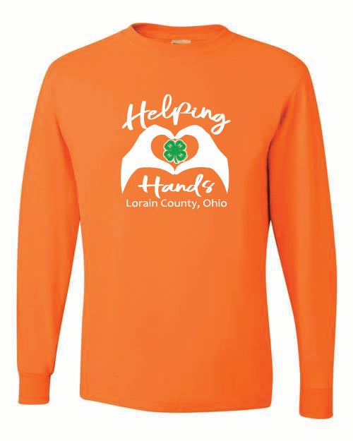 Helping hands orange Long sleeve tshirt