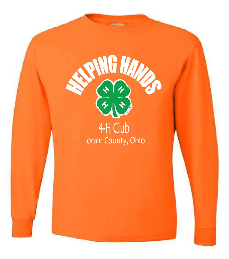 Helping hands orange Long sleeve tshirt design 2