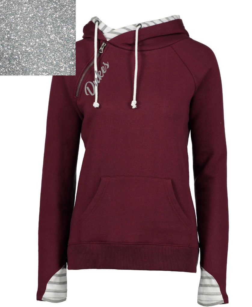 Maroon Side Zip Dukes Hoodie (Women's cut)