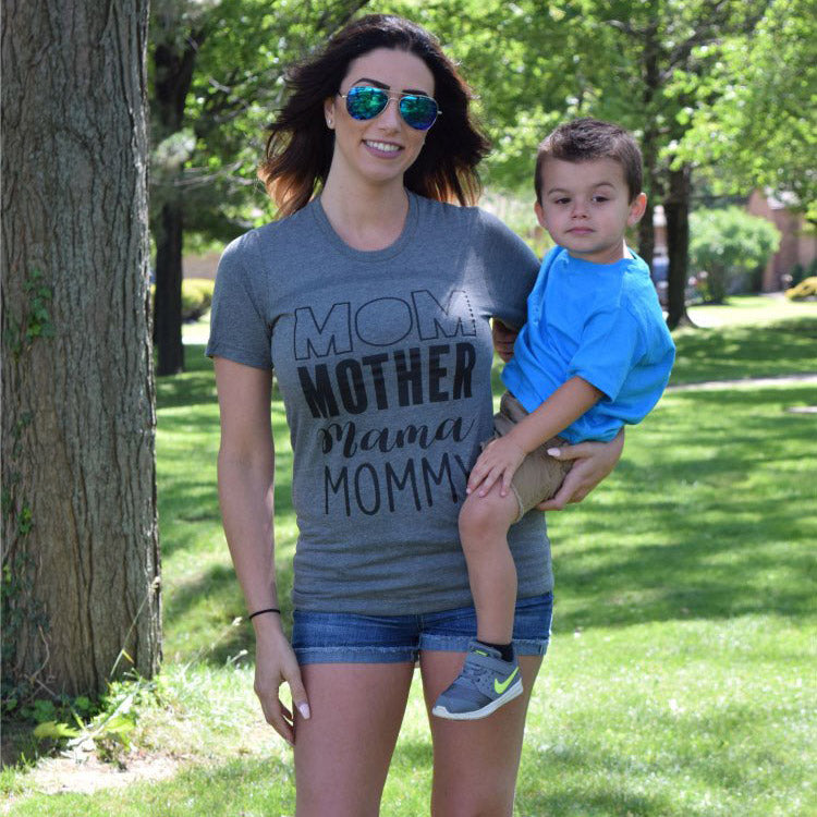 Mom Mommy Graphic Tee -- Deep Heather
