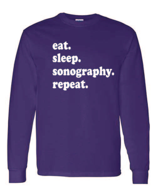 Eat Sleep Sonography Long Sleeve Tshirt