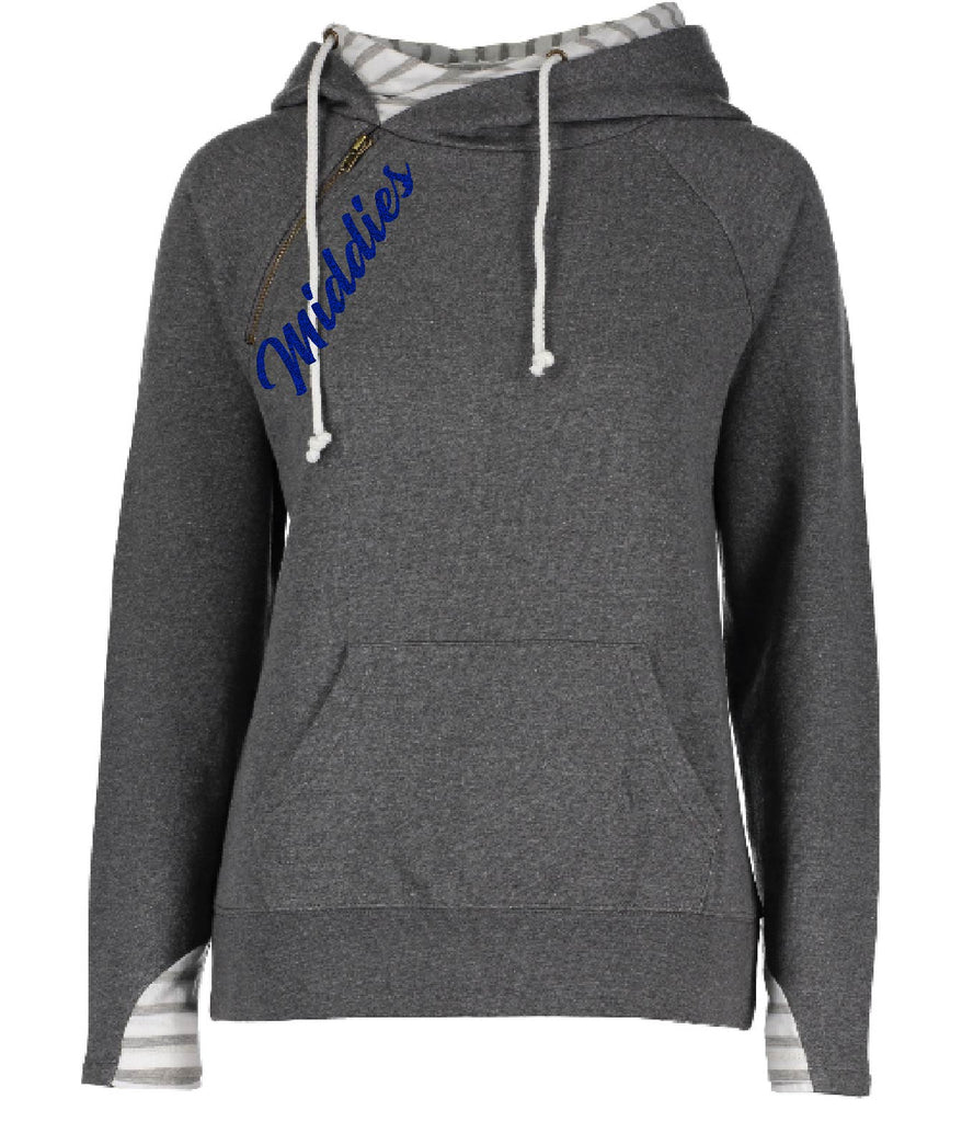 Side Zip Gray Hoodie (Women's cut)