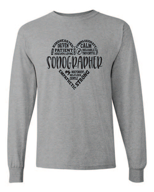 Heart Sonography Long Sleeve Tshirt
