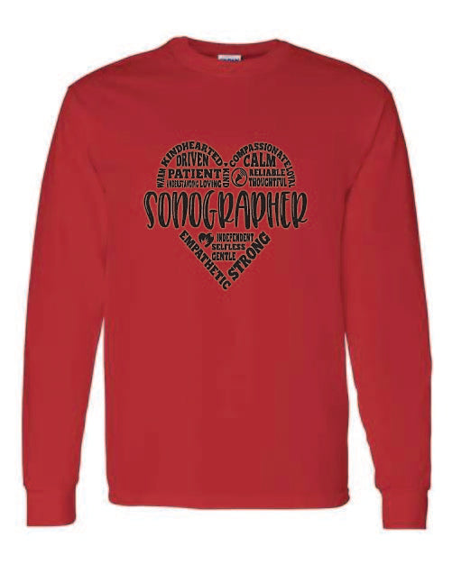 Heart Sonography Long Sleeve Tshirt
