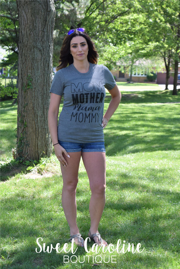 Mom Mommy Graphic Tee -- Deep Heather
