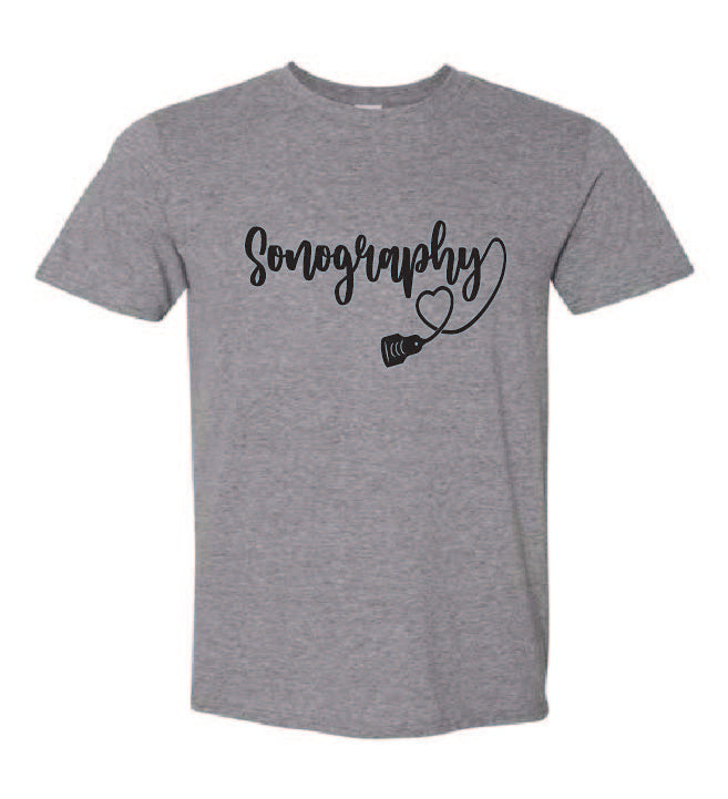 Sonography with heart Tshirt